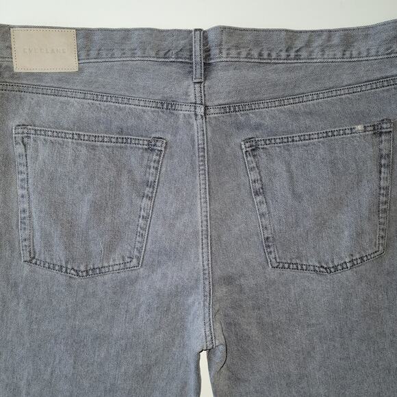 Everlane Relaxed High Rise Straight Jeans Organic Cotton Size 32L Actual 39 Gray - Picture 4 of 10
